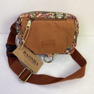 Baosha Boho Floral Batiq Cloth Waist Bag Belt Bag NWT